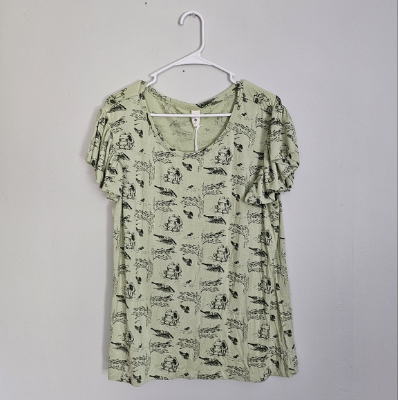 NWT Kate Quinn Green Retro Flutter Backpacking Tee - Picture 1 of 8